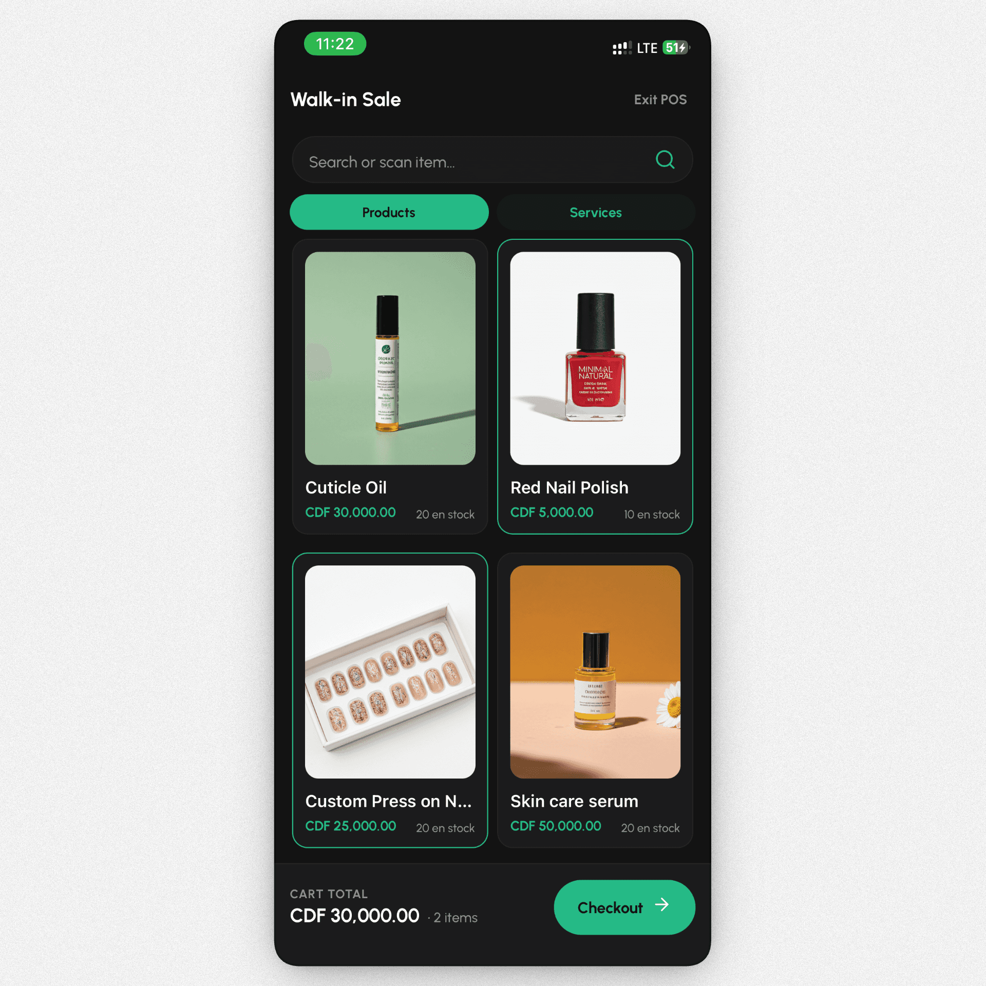 Polele mobile POS and offline cash register on smartphone